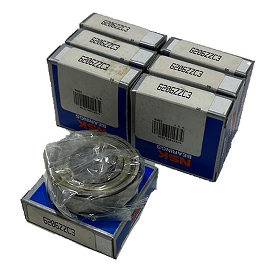 Used 7 NEW NSK 6206ZZC3 SINGLE ROW BALL BEARINGS
