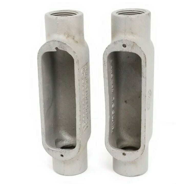 Used LOT OF 2 NEW APPLETON UNILET 3/4" FORM 35 ELBOW ENCLOSURES 6 AWG MAX, 7.5 CU IN