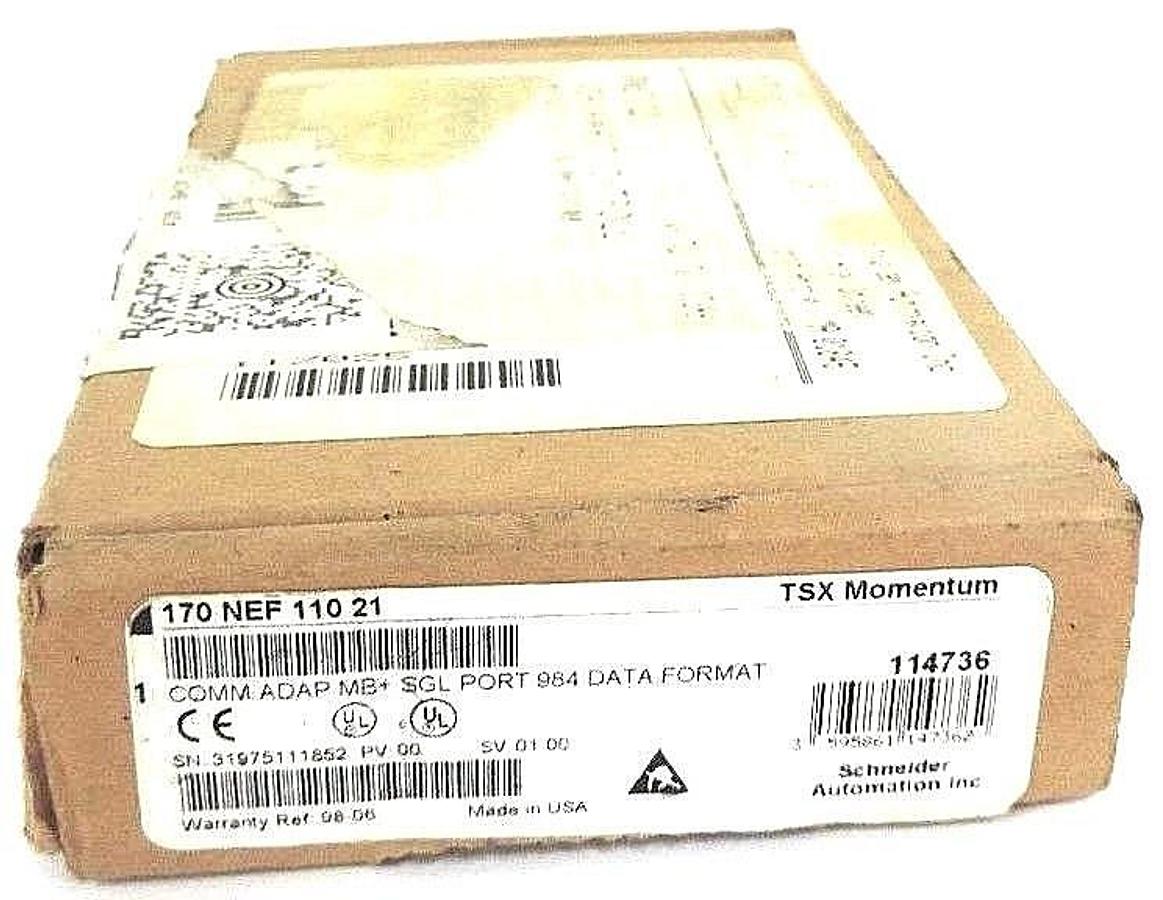 NIB SCHNEIDER MODICON 170NEF11021 COMM ADAP MB+ SGL PORT 984 DATA FORMAT