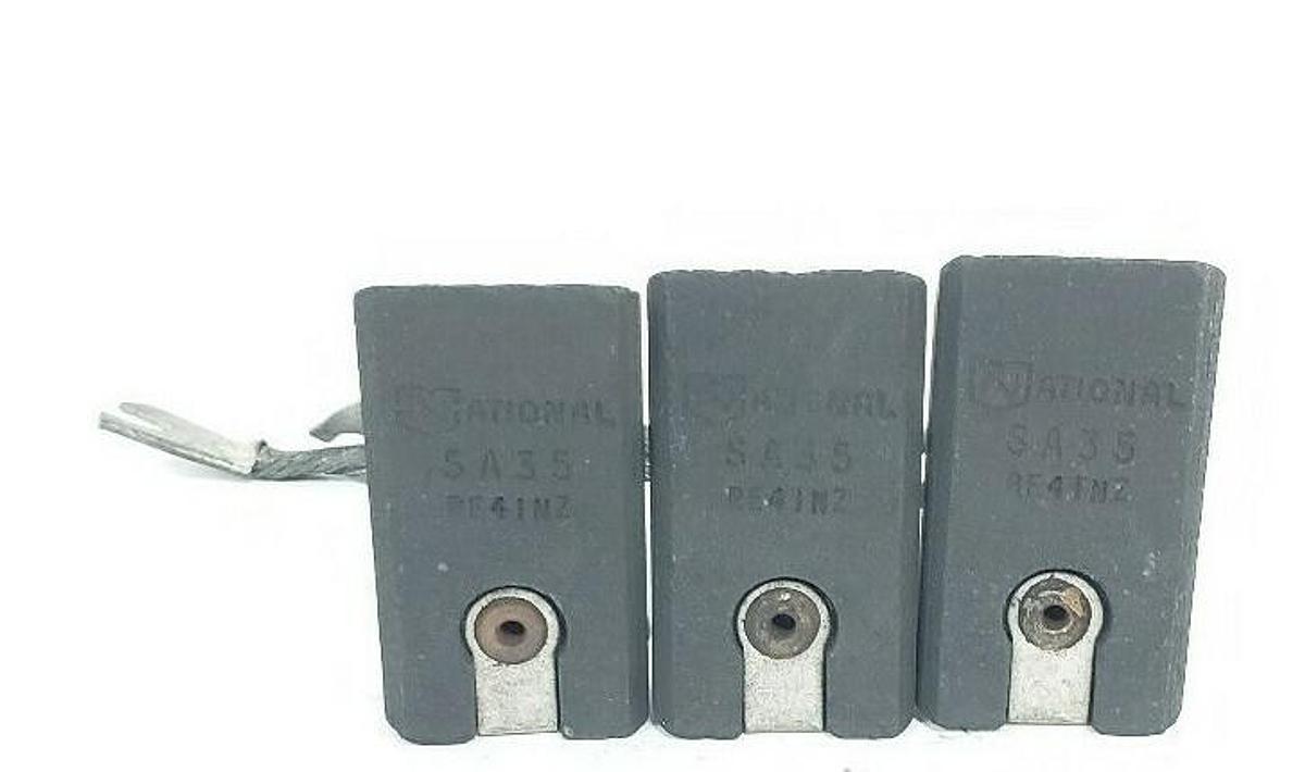 Used LOT OF 3 NEW NATIONAL SA35 CARBON BRUSHES