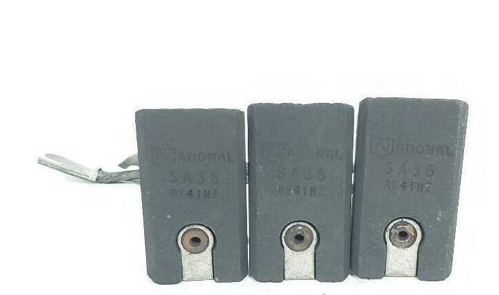 Used LOT OF 3 NEW NATIONAL SA35 CARBON BRUSHES