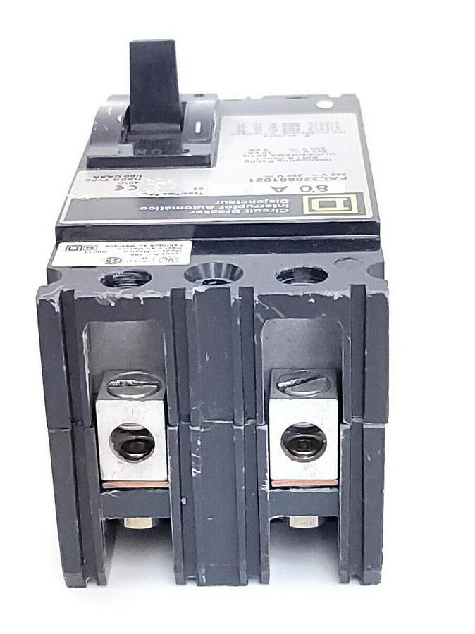 Used SQUARE D FAL220801021 CIRCUIT BREAKER 80A 240V~250V