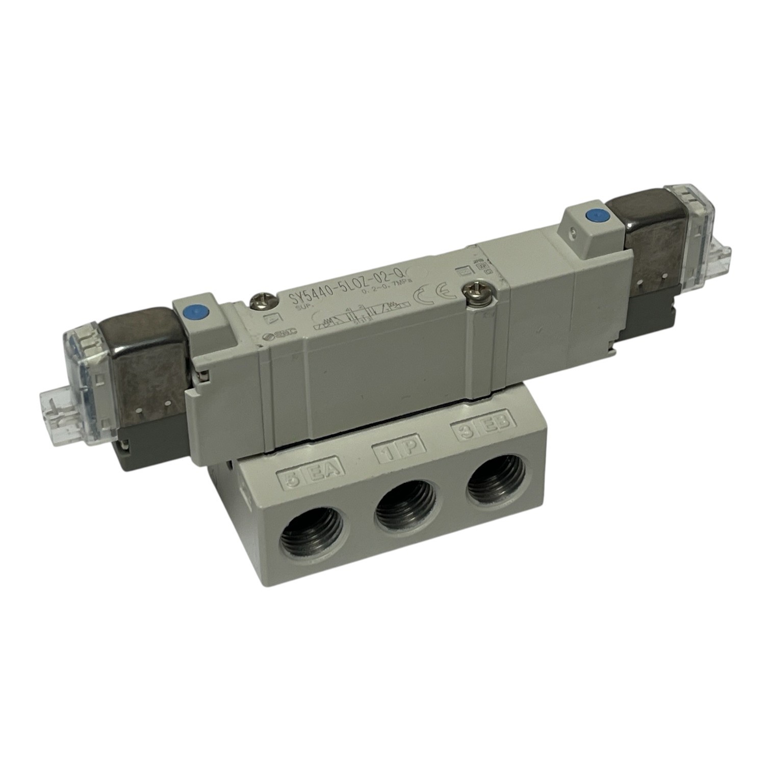 Used SMC SY5440-5LOZ-02-Q 5-Port Solenoid Valve 3-Pos Exhaust Center 24VDC - NSNP
