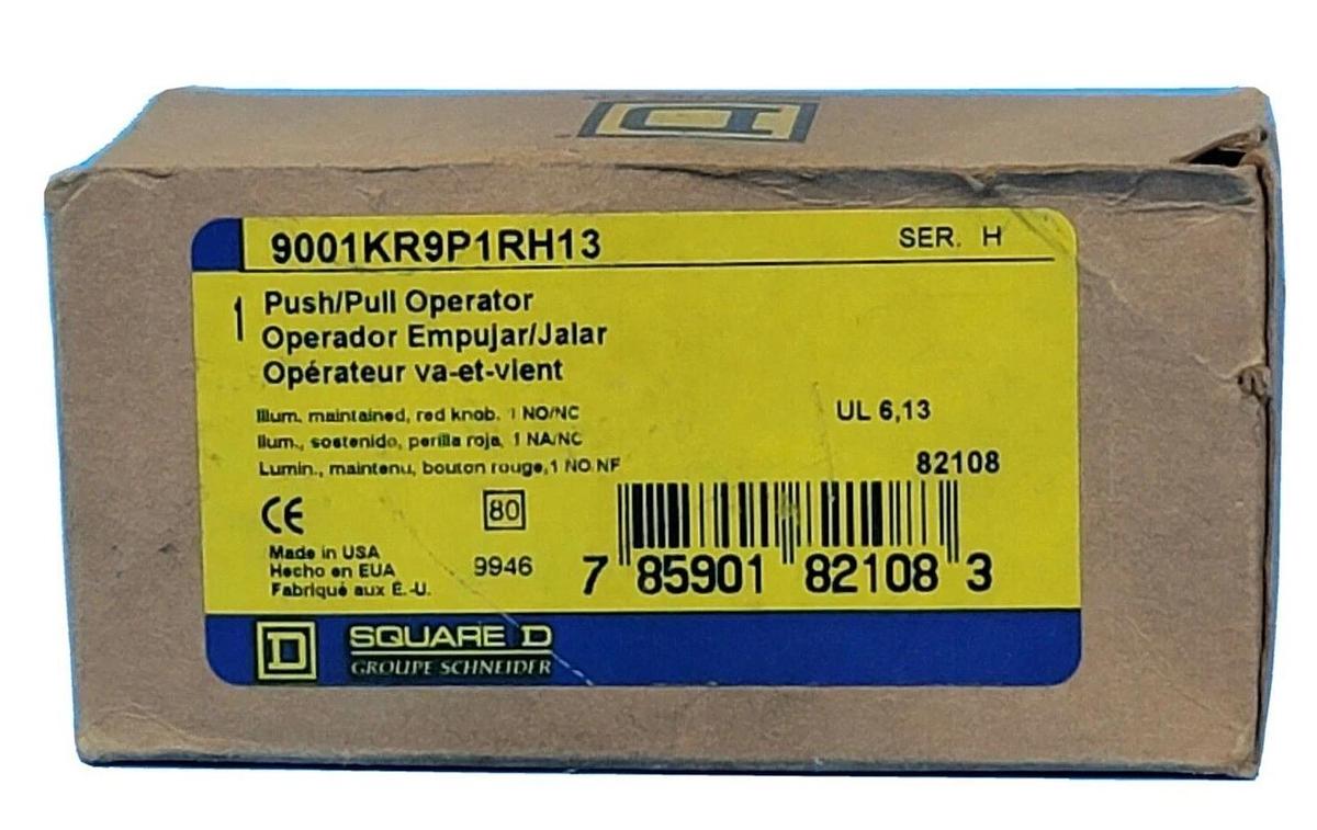 Used NIB SQUARE D 9001KR9P1RH13 PUSH/PULL OPERATOR SER. H