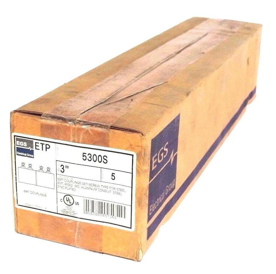 Used 5 NEW SEALED EGS 5300S EMT COUPLINGS 3'', ETP
