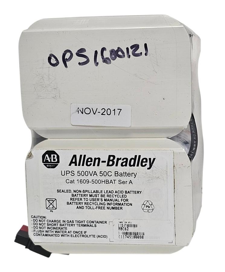 Used NEW ALLEN BRADLEY 1609-500HBAT UPS 500VA 50C BATTERY 1609500HBAT SER. A