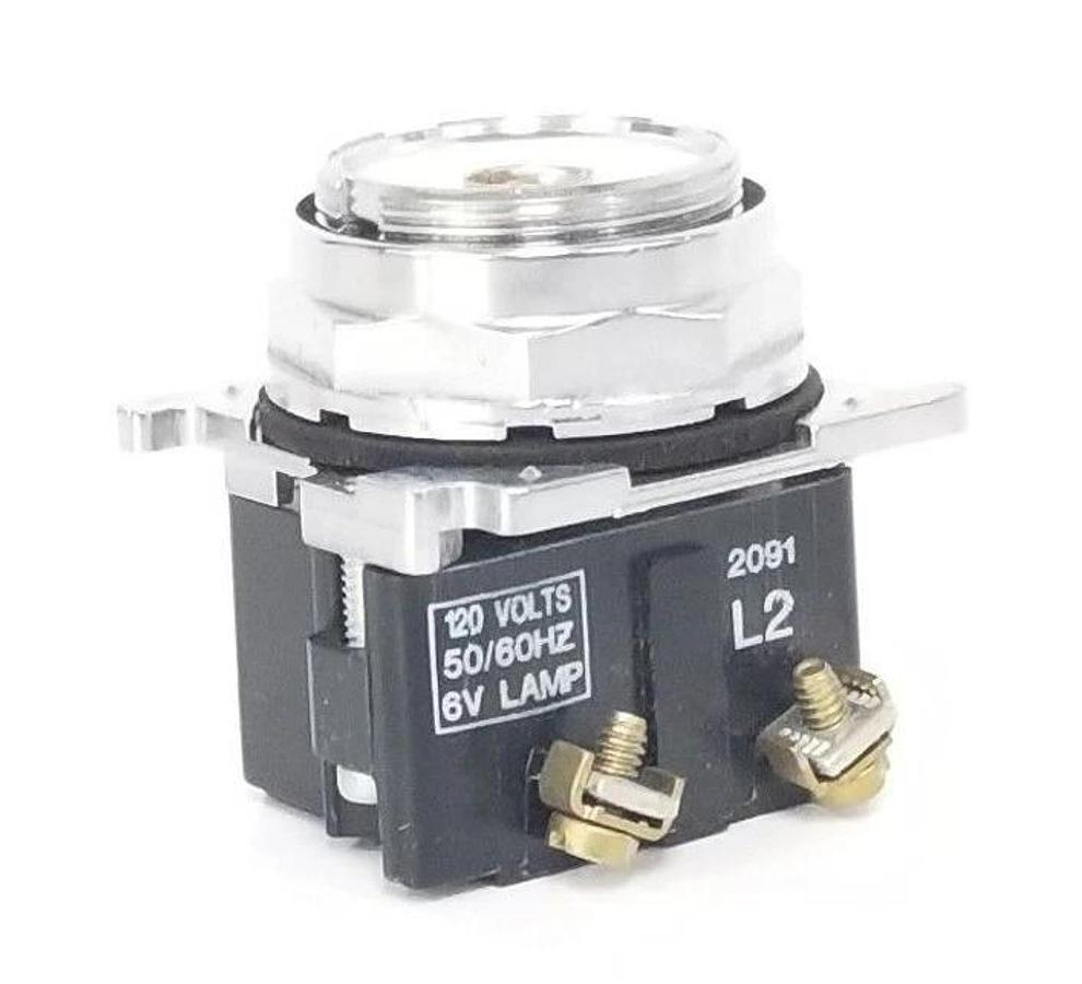 Used CUTLER HAMMER 10250T INDICATOR LIGHT 120V, 50/60HZ, 6V LAMP *DAMAGED / NO BULB*