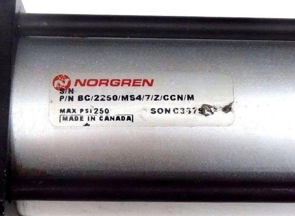 Used NORGREN BC/2250/MS4/7/Z/CCN/M PNEUMATIC ACTUATOR CYLINDER 250PSI