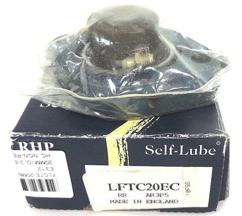 Used NIB RHP SELF-LUBE LFTC20EC 2-BOLT FLANGE BEARING 20MM ID, 2.812" B