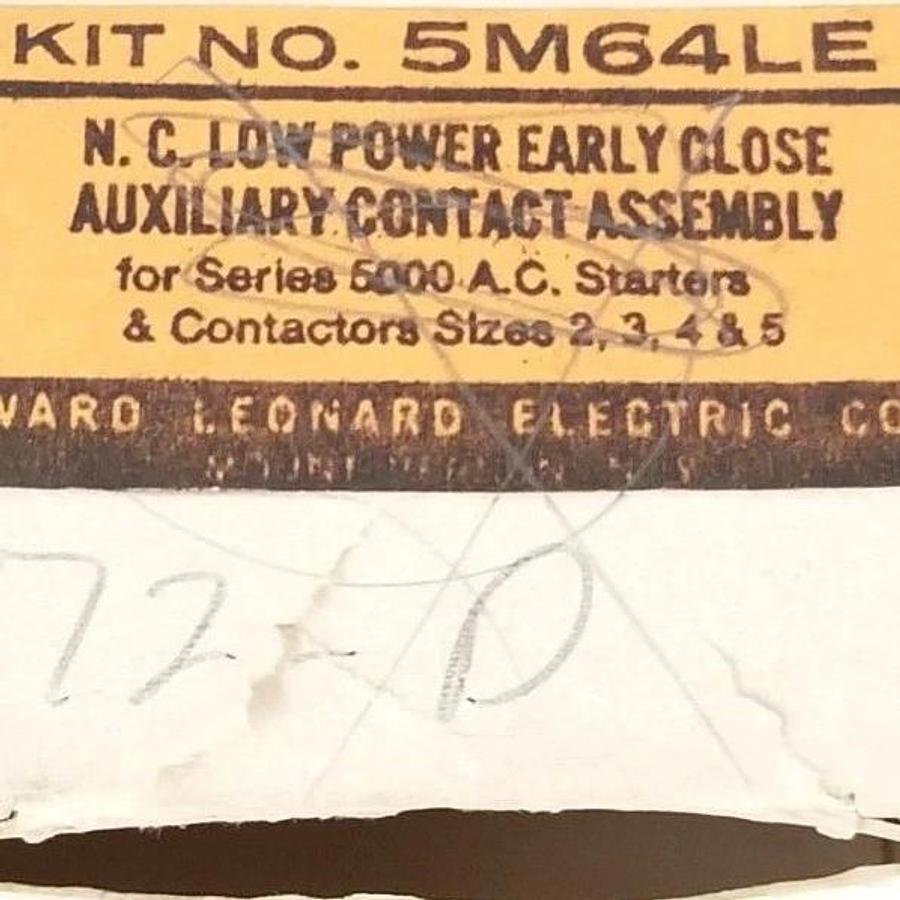 NIB WARD LEONARD 5M64LE LOW POWER EARLY CLOSE AUXILIARY CONTACT