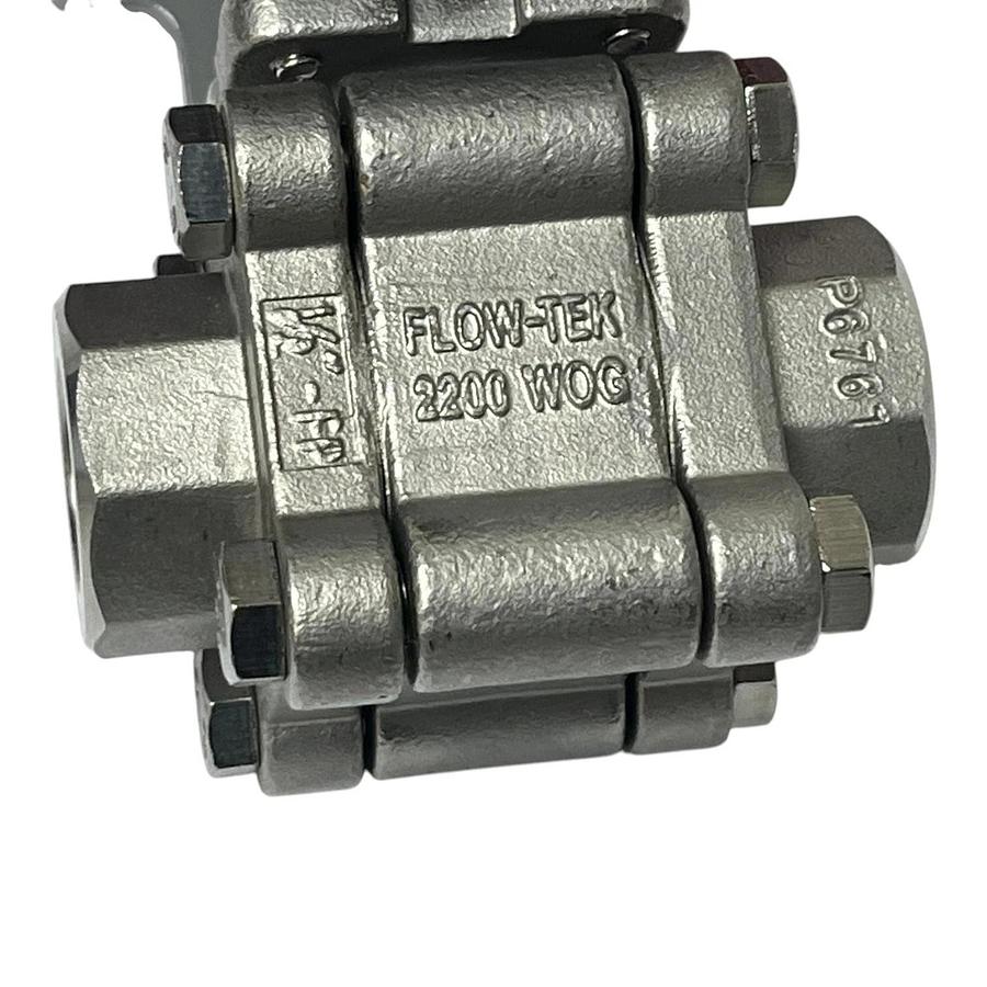 Flow-Tek 1/2" 2200 WOG Ball Valve Easytork Actuator Nass Magnet 110V Solenoid
