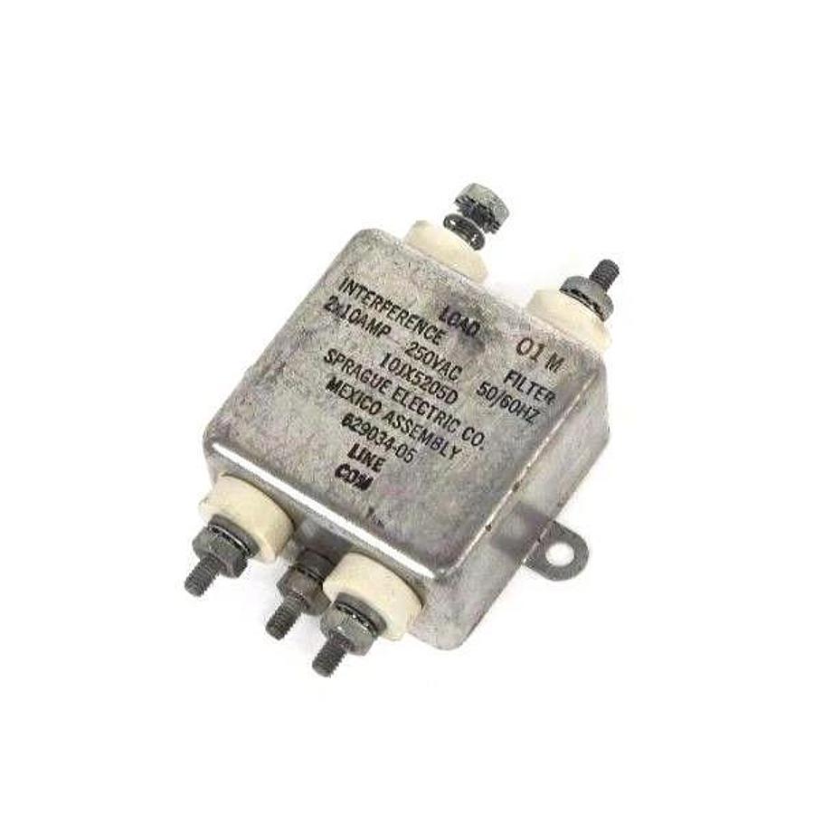 Used SPRAGUE ELECTRIC 10JX5205D INTERFERENCE FILTER 2X10AMP 250VAC 50/60HZ, 629034-05
