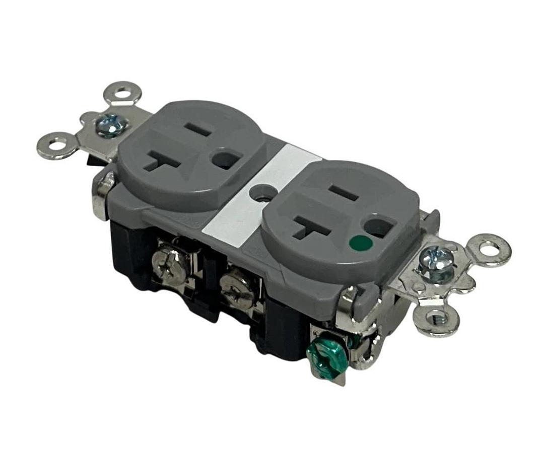 2 PASS & SEYMOUR LEGRAND 8300-GRY / 8300GRY DUPLEX RECEPTACLES 20A 125V NSMP