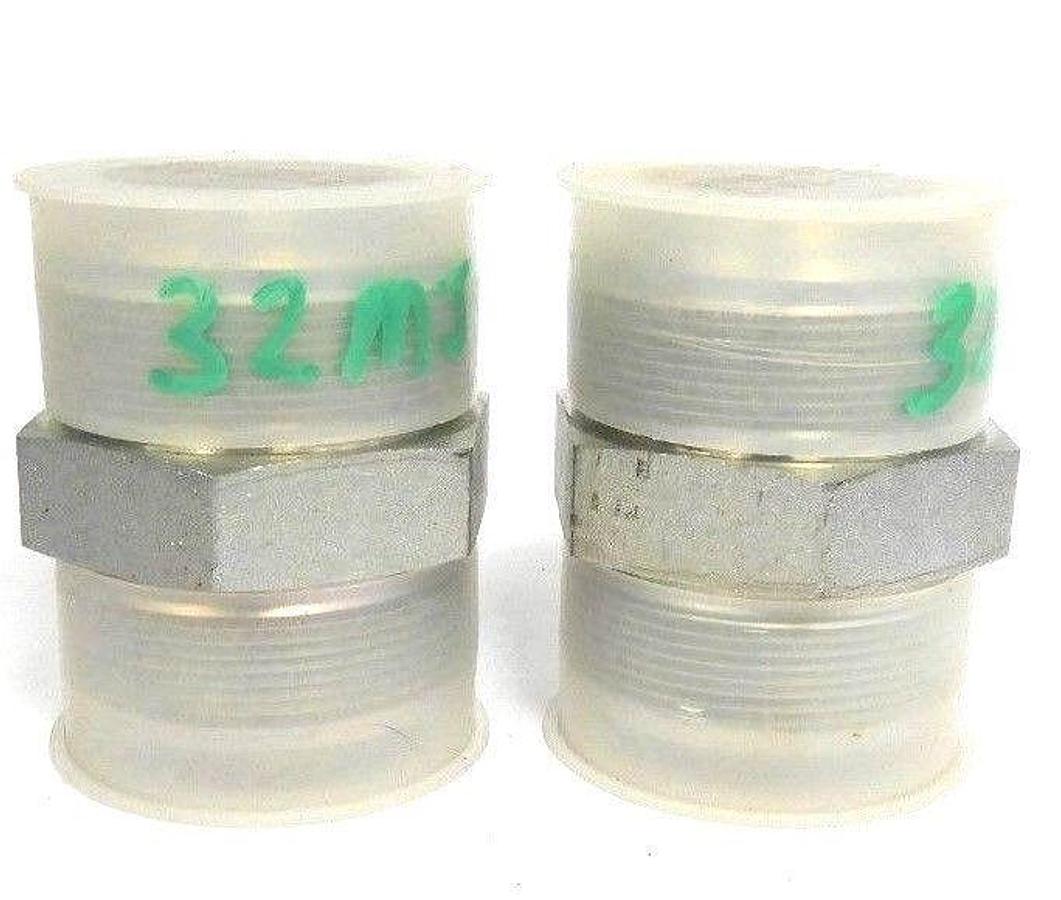 Used LOT OF 2 NEW EATON AEROQUIP SMA-32 STRAIGHT HOSE ADAPTERS 2-1/2"-12