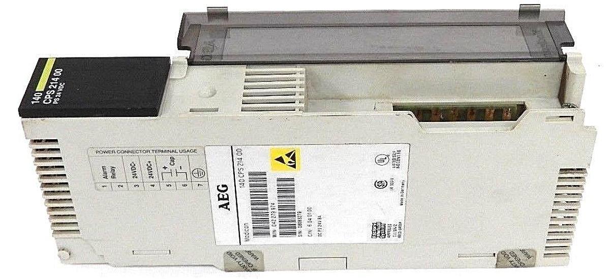 Used SCHNEIDER MODICON 140CPS21400 POWER SUPPLY 8AMP 24VDC, 140-CPS-214-00