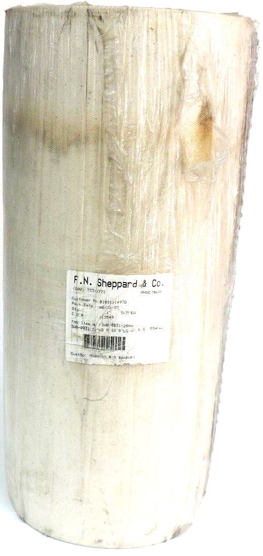 Used NEW F.N. SHEPPARD F3W0-0B31-20AB CONVEYOR BELT 22" W. X 18' 8" L W/ S.S STAPLES
