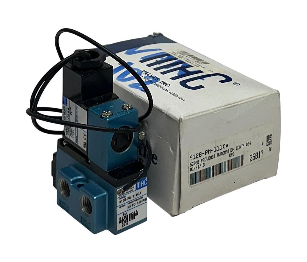 Used MAC VALVES 912B-PM-111CA / 912BPM111CA SOLENOID VALVE 900 SERIES 110/120V NSMP