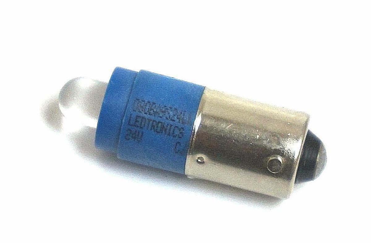 Used NEW GE 080BA9S24LL BLUE LED BULB 24V