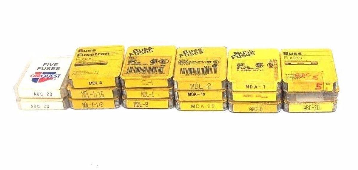 Used LOT OF 47 NEW BUSS MISCELLANEOUS FUSES