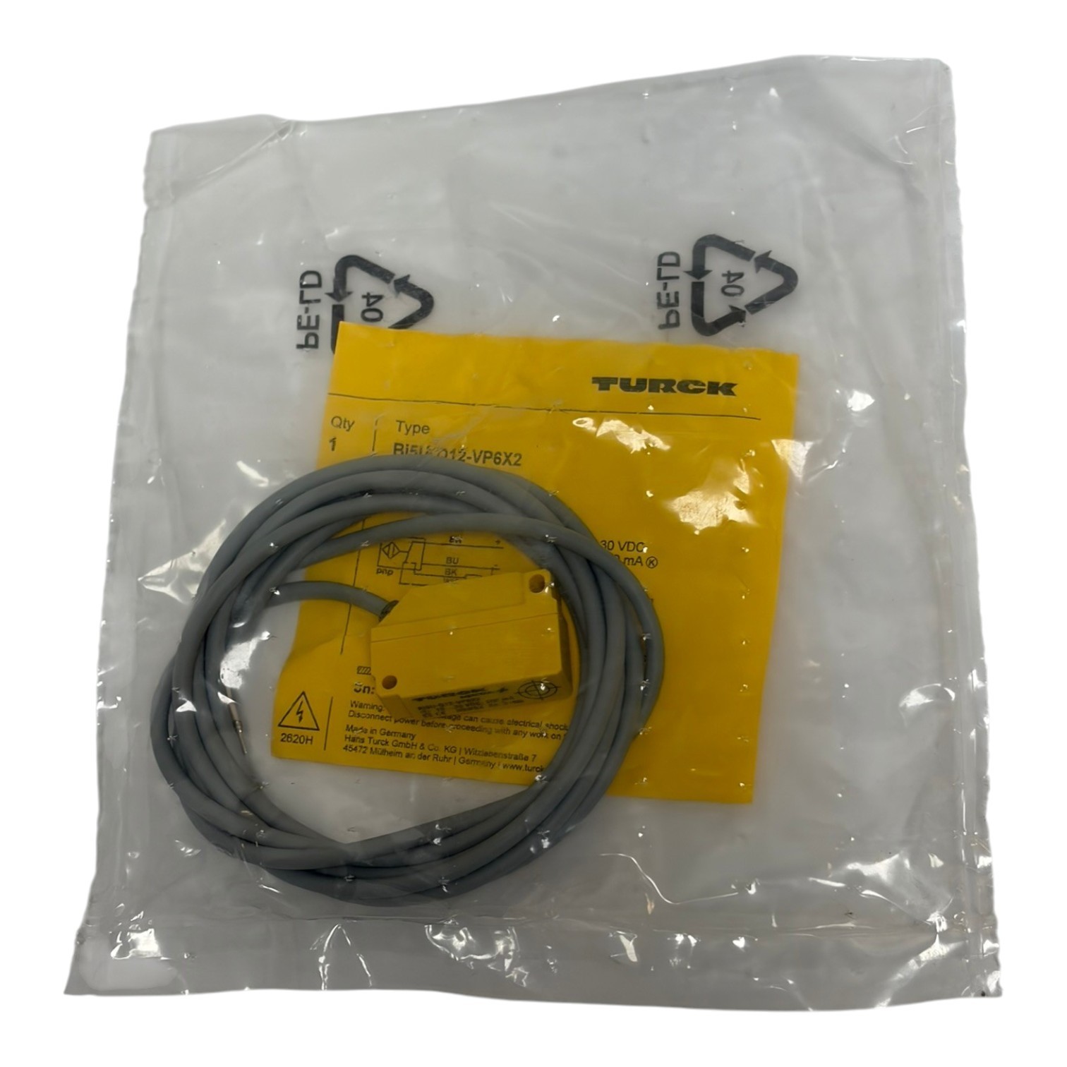 Used Turck BI5U-Q12-VP6X2 Rectangular Inductive Proximity Sensor PNP NO/NC New Sealed