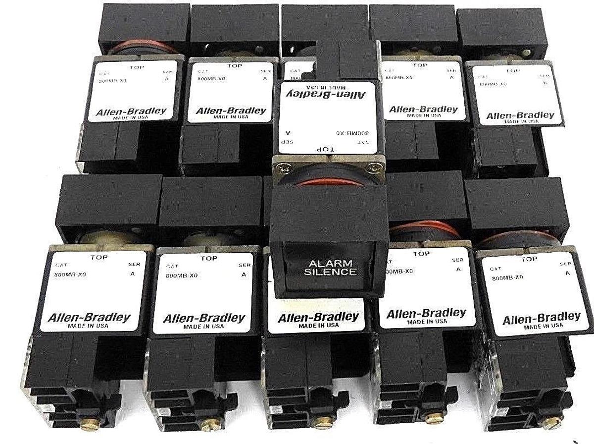 Used LOT OF 11 ALLEN BRADLEY 800MB-X0 PUSHBUTTON SWITCHES SER. A 800MB-XO W/ 800M-XD1