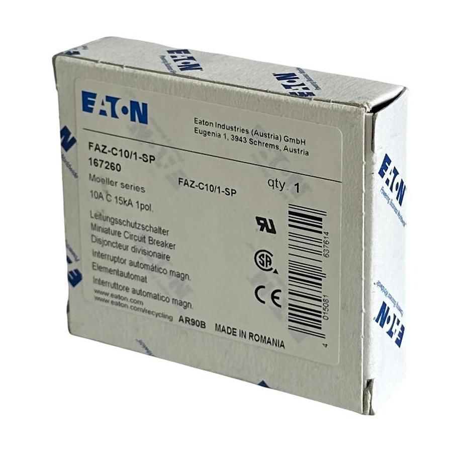 NEW EATON FAZ-C10/1-SP / 167260 MOELLER SERIES 10A CIRCUIT BREAKER 1POL 15kA