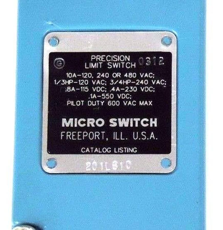 Used NEW HONEYWELL 201LS10 PRECISION LIMIT SWITCH W/ 6PA80 LEVER ARM 480VAC, 550VDC