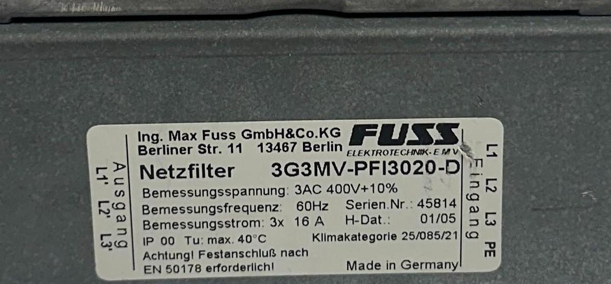 Used OMRON 3G3MV-A4040 / 3G3MVA4040 SYSDRIVE INVERTER W/ 3G3MV-PFI3020-D FILTER USNP