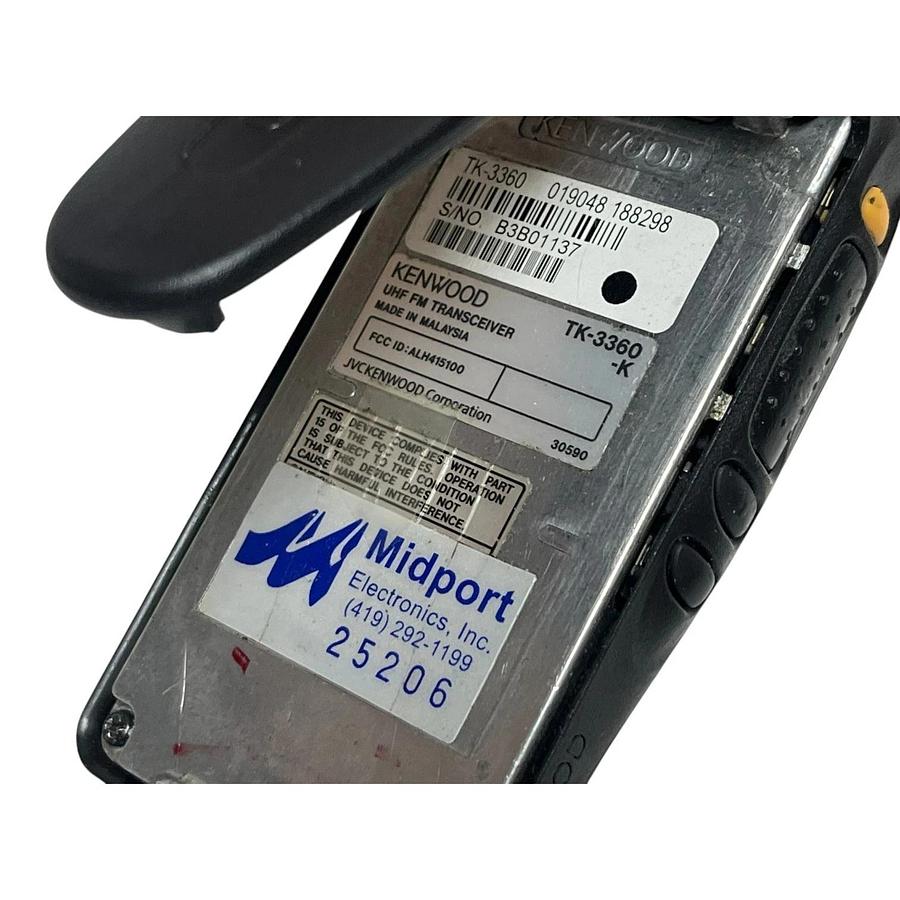 Used Kenwood TK-3360-K UHF Radio KSC-25LS Charger Midport MKNB26 Battery Set