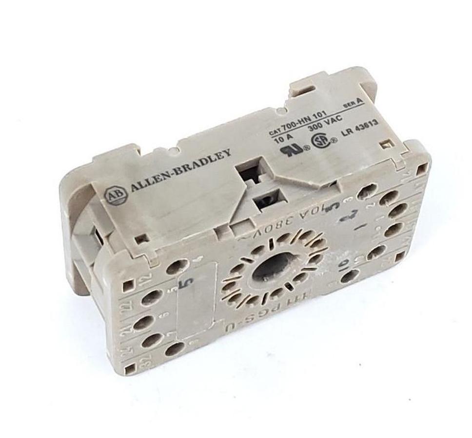 Used LOT OF 3 ALLEN BRADLEY 700-HN101 SER. A RELAY SOCKETS 11-PIN, 700HN101, 10A