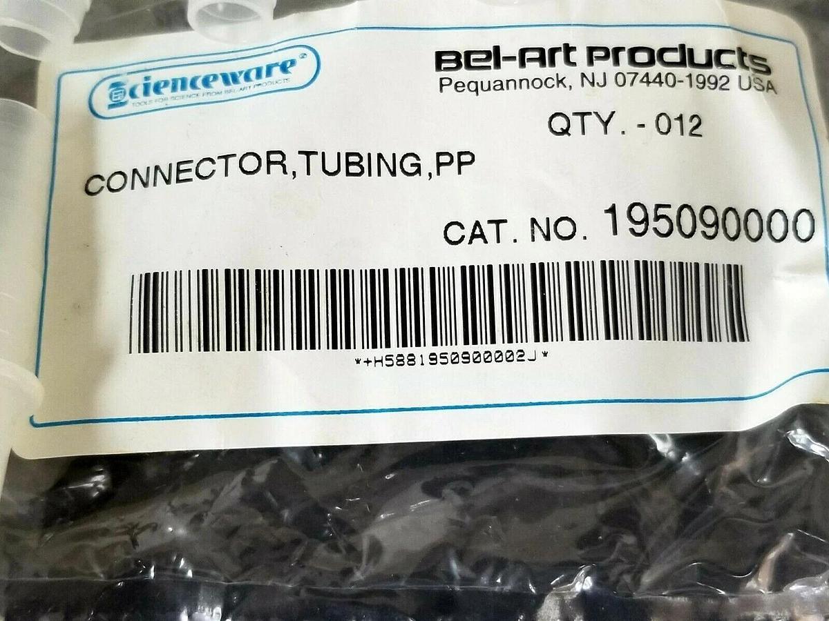 Used PACK OF 12 NEW BEL-ART PRODUCTS 195090000 TUBING CONNECTORS PP 3/8'' STRAIGHT