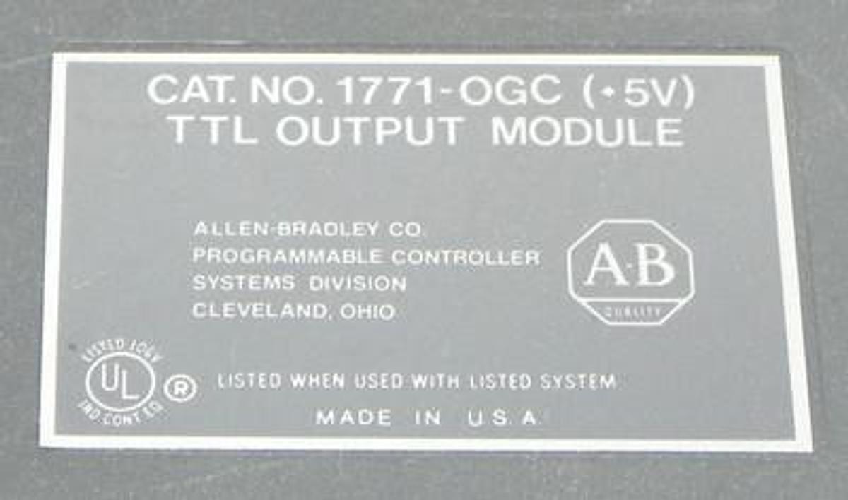 Used LOT OF 2 ALLEN BRADLEY 1771-OGC TTL OUTPUT MODULE W/1771-WA WIRING ARM