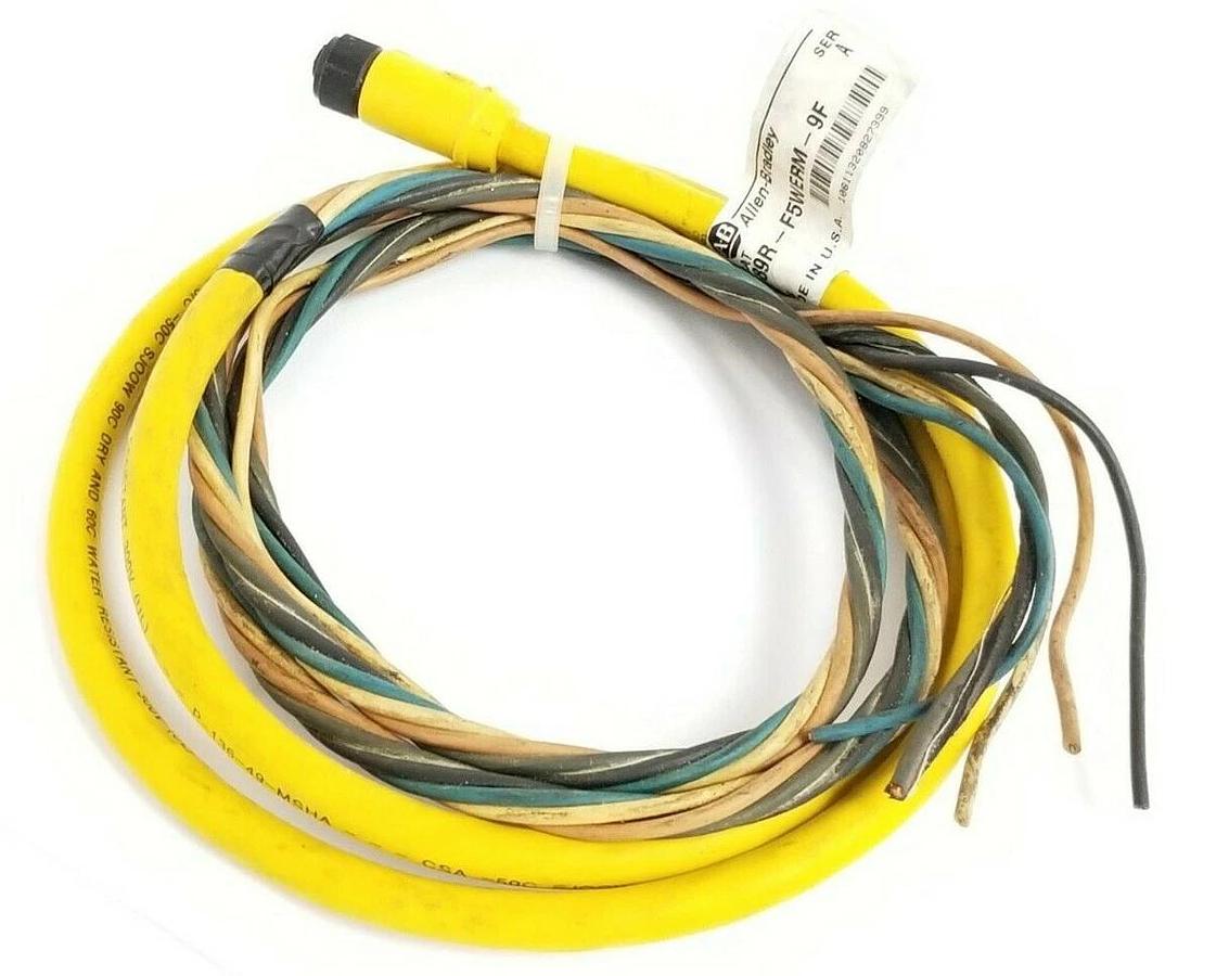 Used ALLEN BRADLEY 889R-F5WERM-9F PATCHCORD SER. A 250V AC/DC 4A 889RF5WERM9F