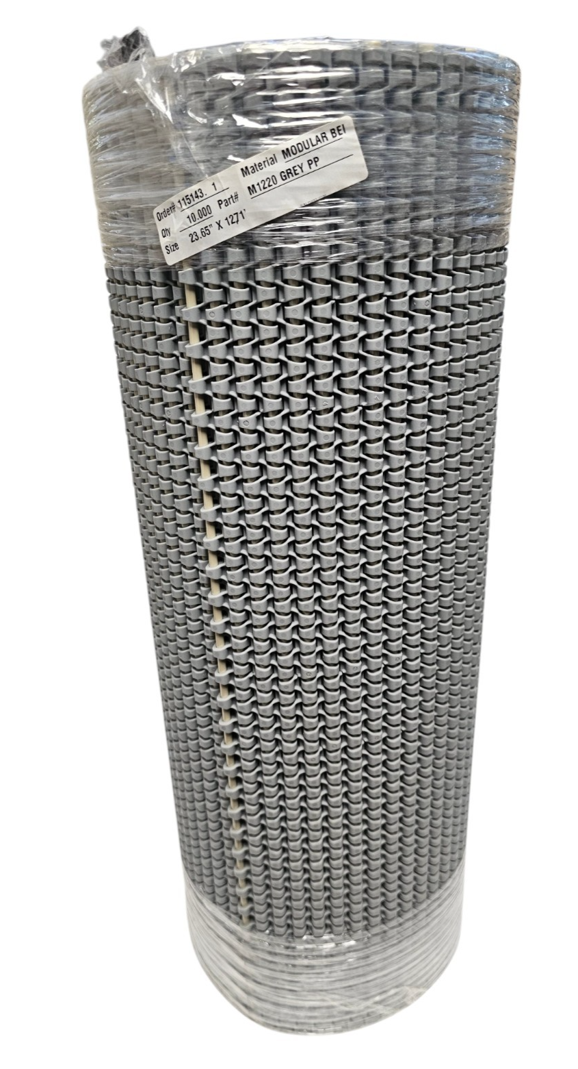 Used HABASIT AMERICA M1220 FLAT TOP PP GRAY RODS BELT WIDTH: 23.65'' LENGTH: 12.71'