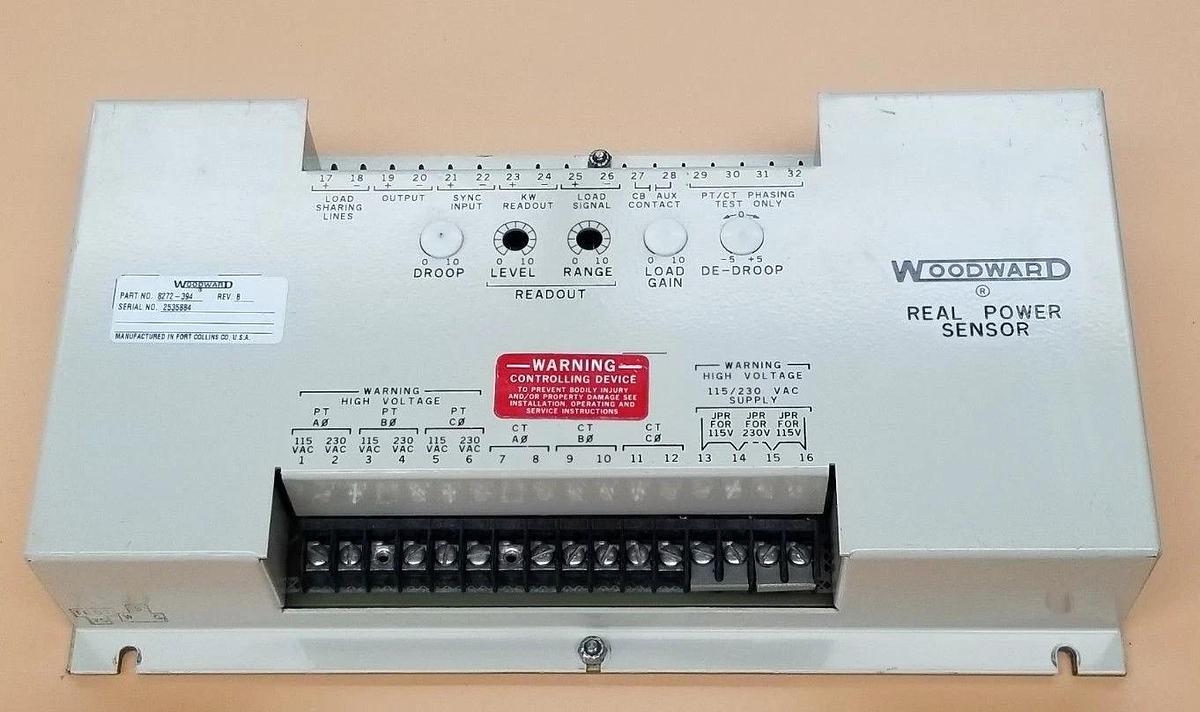 Refurbished WOODWARD GOVERNOR CO. 8272-394 REAL POWER SENSOR REV. B 9503-1 (REPAIRED)