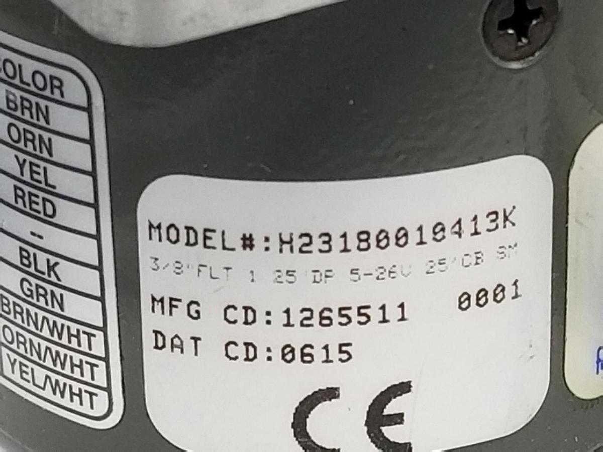 Used DYNAPAR DANAHER H23180010413K ENCODER 3/8 IN FLT 1.25 IN DP 5-26V 25FT.CB SM