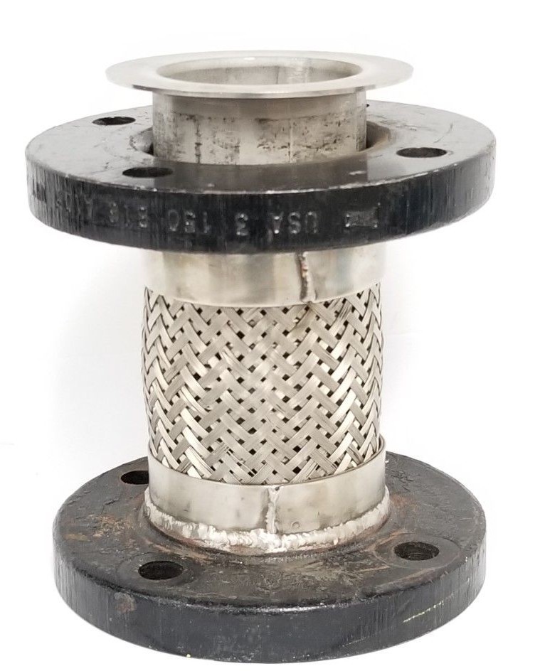 Used TLOT OF 2 GENERIC 3 150 B16 A105 MWY FLANGES W/ STAINLESS BRAIDED HOSE