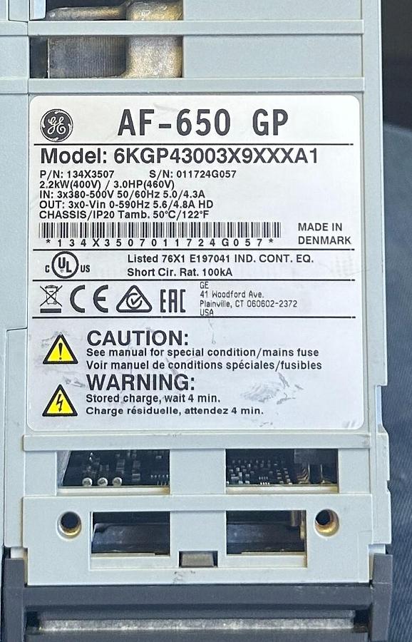 Used NEW GE 6KGP43003X9XXXA1 / 134X3507 AF-650 GP AC DRIVE 2.2kW/3.0HP 380-500V NNB *