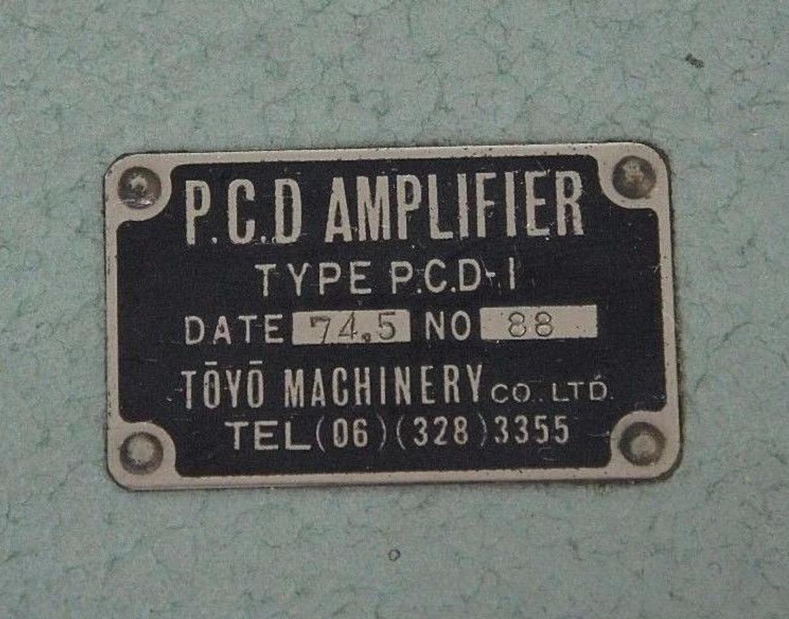 NEW TOYO MACHINERY P.C.D AMPLIFIER, TYPE: P.C.D-1, DATE:74.5, NO:88, PCD-1 PCD1