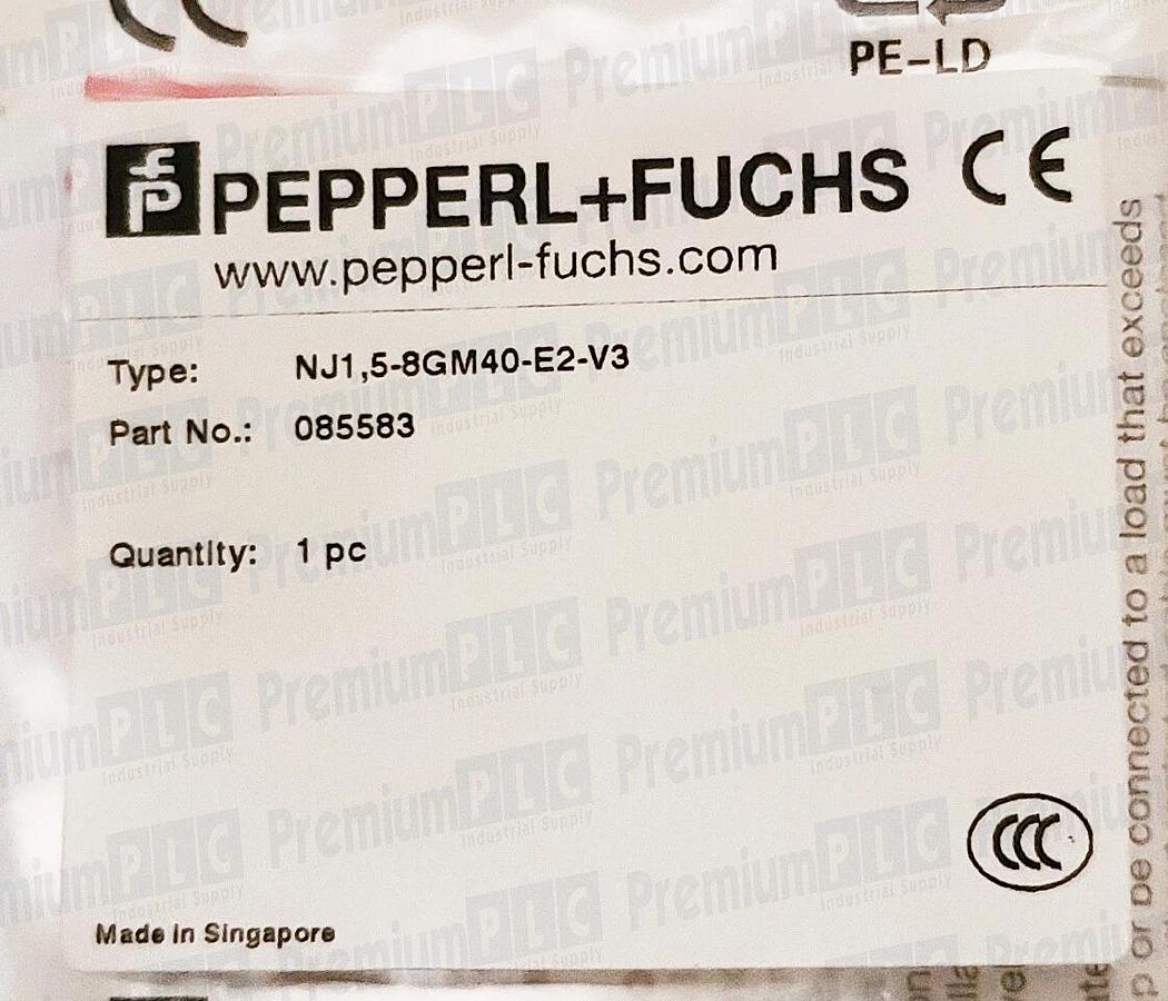 Used PEPPERL & FUCHS NJ1.5-8GM40-E2-V3 / NJ158GM40E2V3 PROXIMITY SENSOR P/N 085583