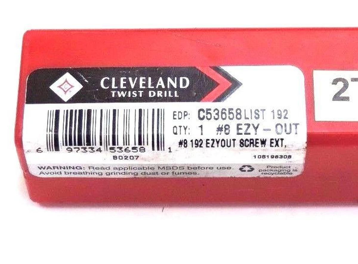LOT OF 2 NIB CLEVELAND TWIST DRILL C53658 13/16'', 4.375'' LENGTH, EZY-OUT