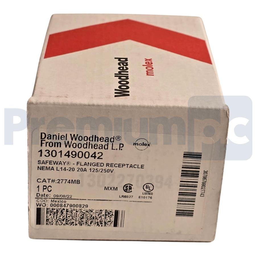 Used Woodhead 2774MB Safeway Flanged Receptacle NEMA L14-20 20A 125/250V 1301490042