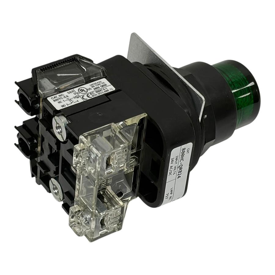 Used Allen Bradley 800HC-QRB24 Green Illuminated Start Push Button Switch 24V
