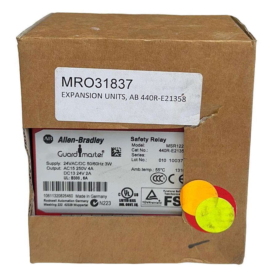Used NEW ALLEN BRADLEY 440R-E21358 /A MSR122E Guardmaster SAFETY RELAY 24V AC/DC NSMP