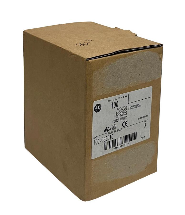 ALLEN BRADLEY 100-C85D10 /A BULLETIN 100 CONTACTOR 3-POLE 1NO AUX 110/120V NSMP