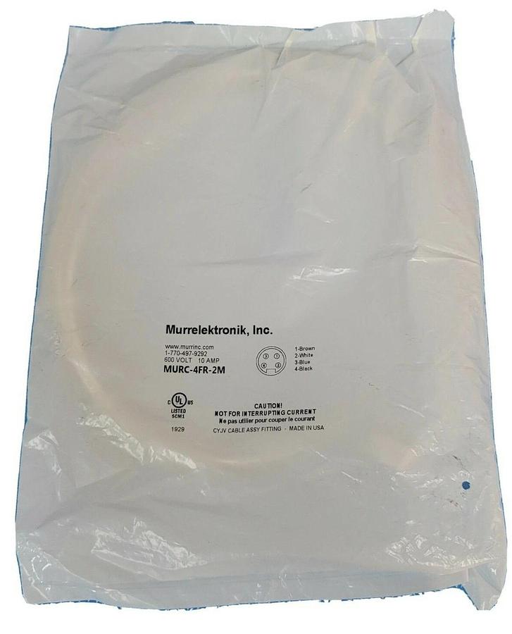 Used NEW MURRELEKTRONIK MURC-4FR-2M FEMALE RECEPTACLE MURC4FR2M 600V 10A