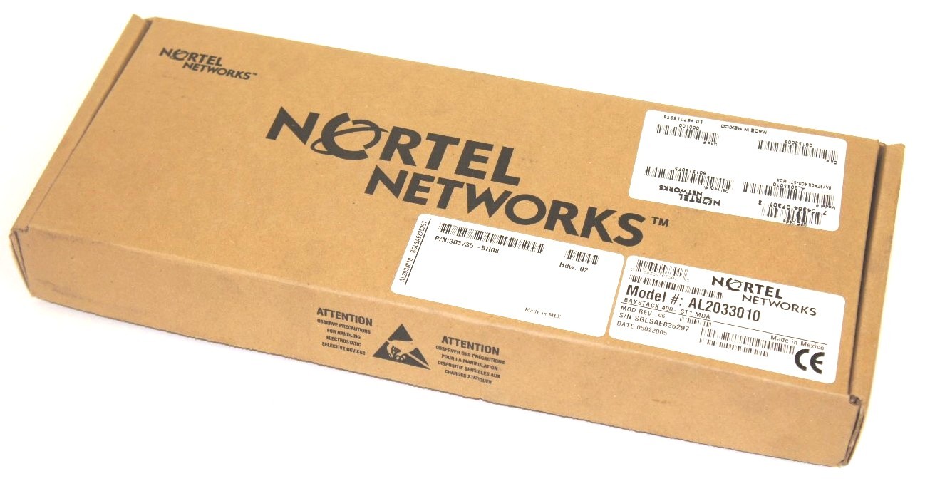 NIB NORTEL NETWORKS 303735-BR08 BAYSTACK 400-ST1 MDA, HDW 02, MOD REV 06