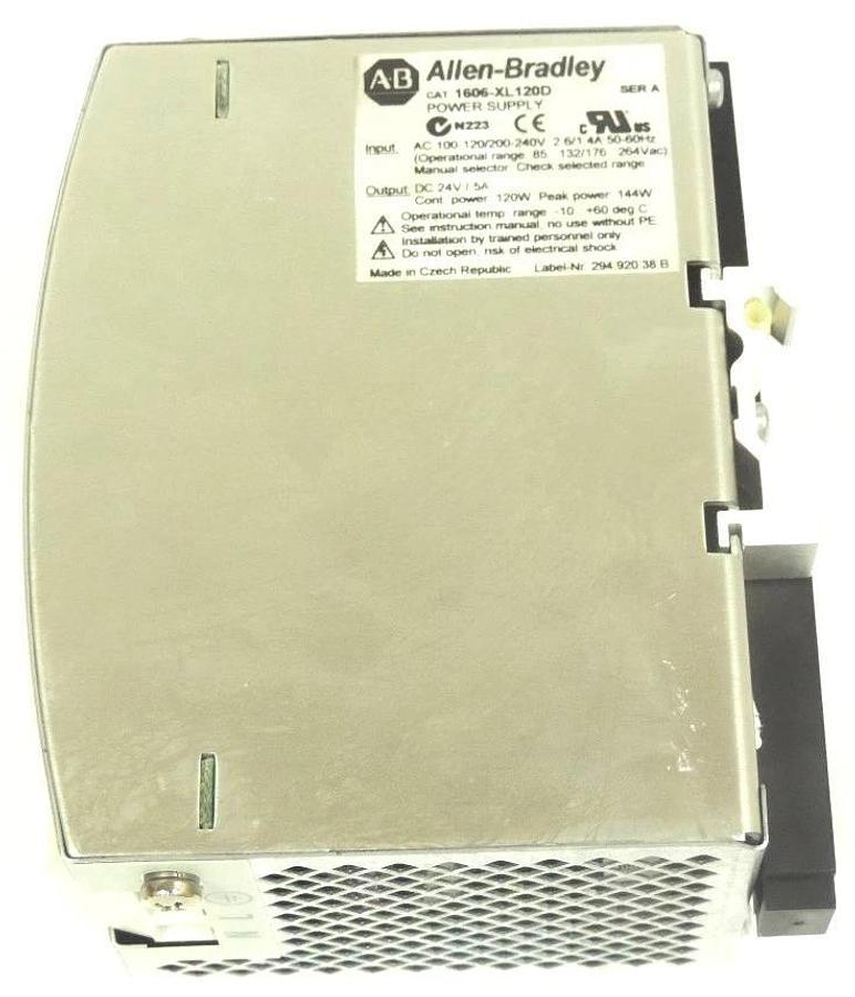 Used ALLEN BRADLEY 1606-XL120D POWER SUPPLY 1606XL120D DC 24V/5A SER. A
