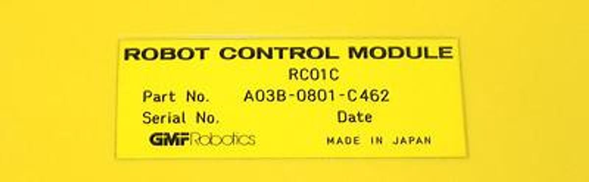 Used FANUC GFM A03B-0801-C462 RC01C ROBOT CONTROL MODULE A03B0801C462