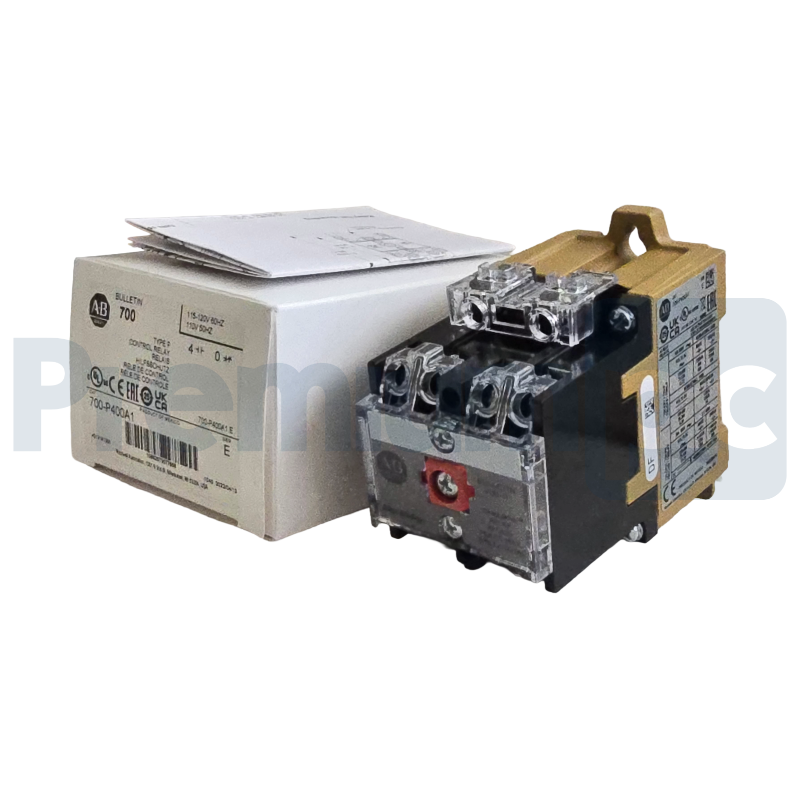 Used Allen-Bradley 700-P400A1 /E Type P Control Relay 110/120V AC Coil, 4 N.O. NSMP